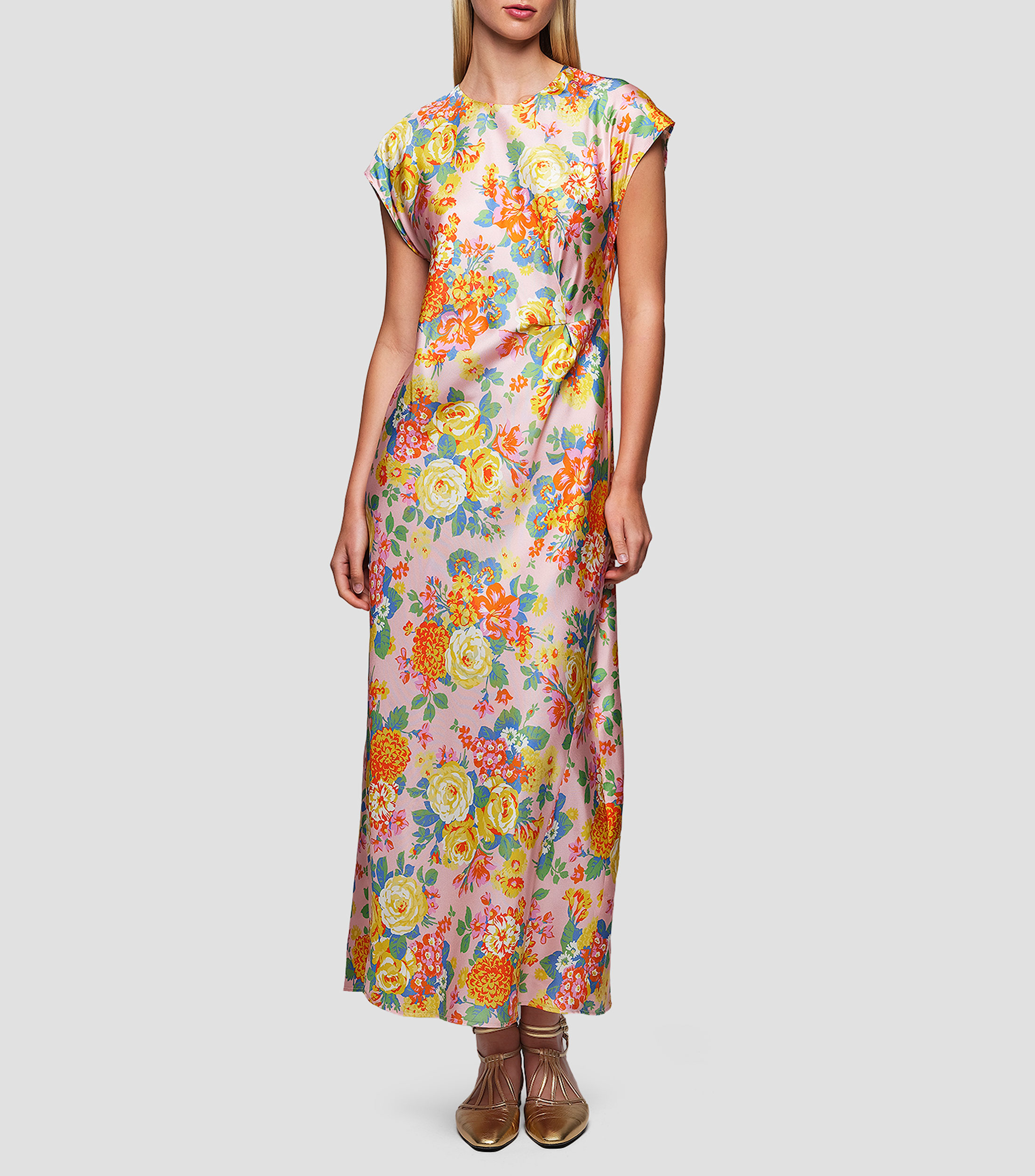 Vestido largo estampado Mujer